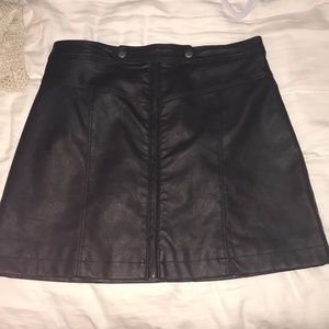 black leather skirt